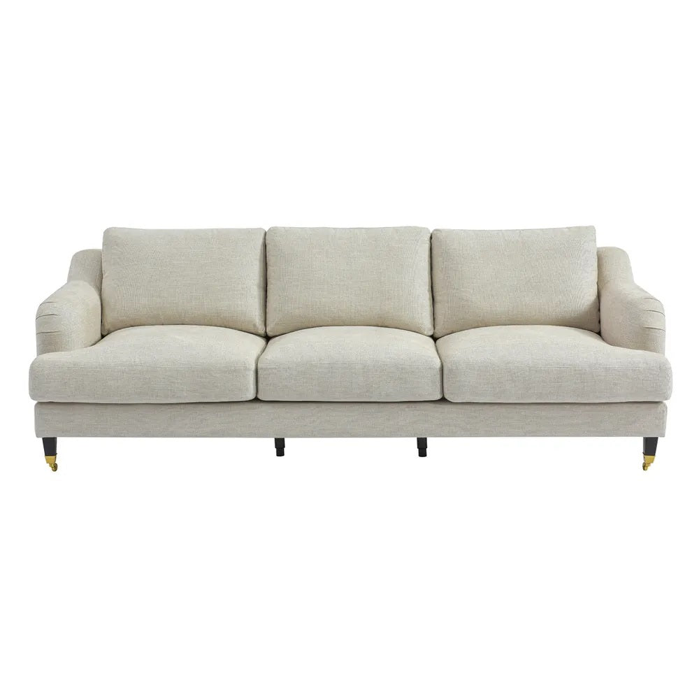 Aerin Luxury 3 Seater Sofa - Natural Linen | Hamptons Style Sofa