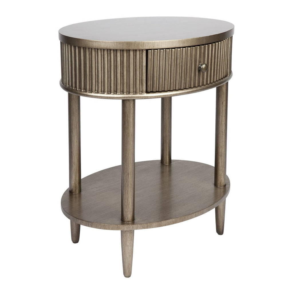 Allegra Gold Bedside Table - Oval