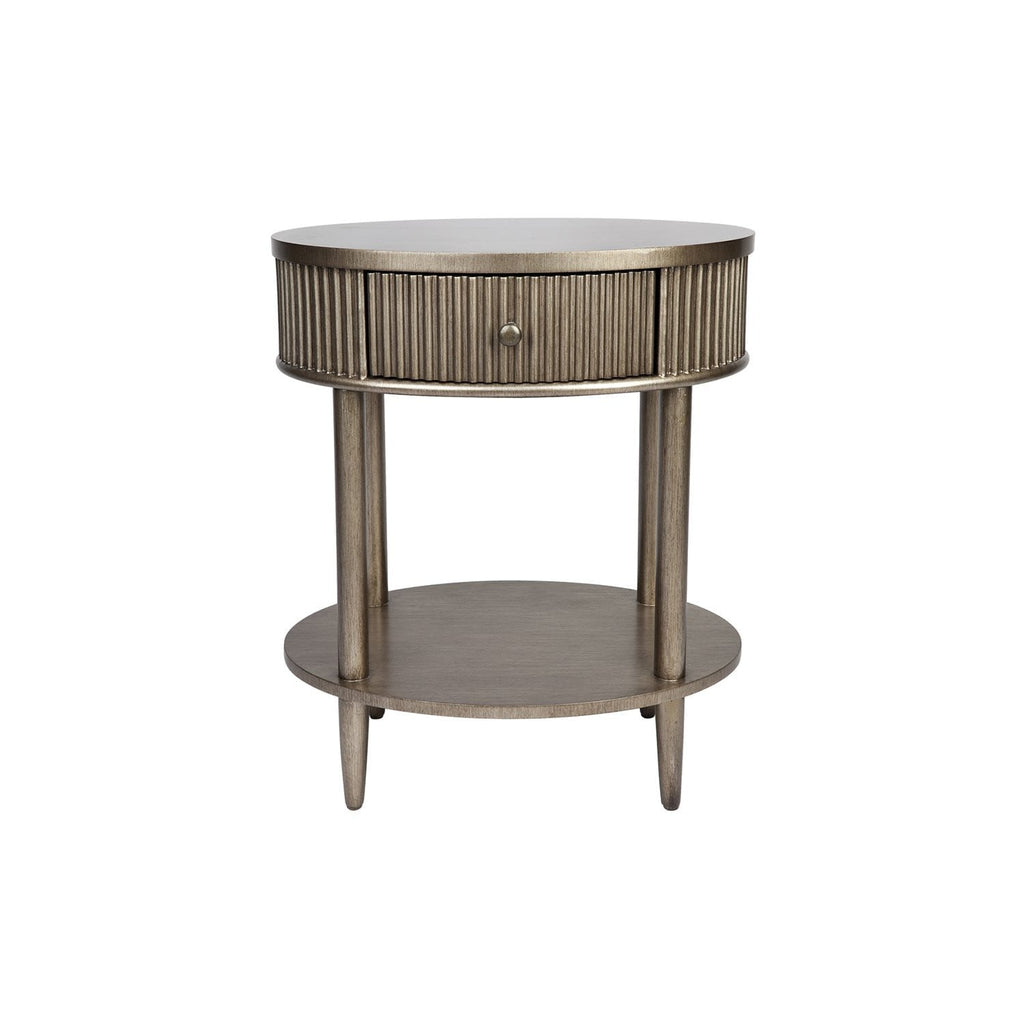 Allegra Gold Bedside Table - Oval