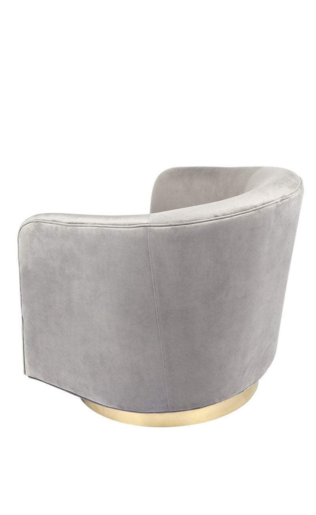 Belvedere Swivel Velvet Armchair - Charcoal