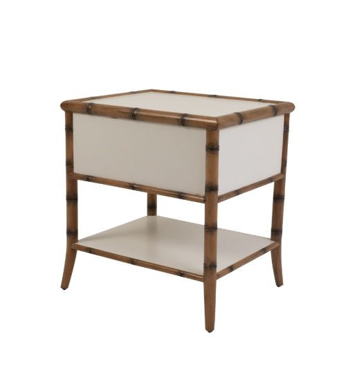 Bordeaux  Bamboo Bedside Table - Ivory