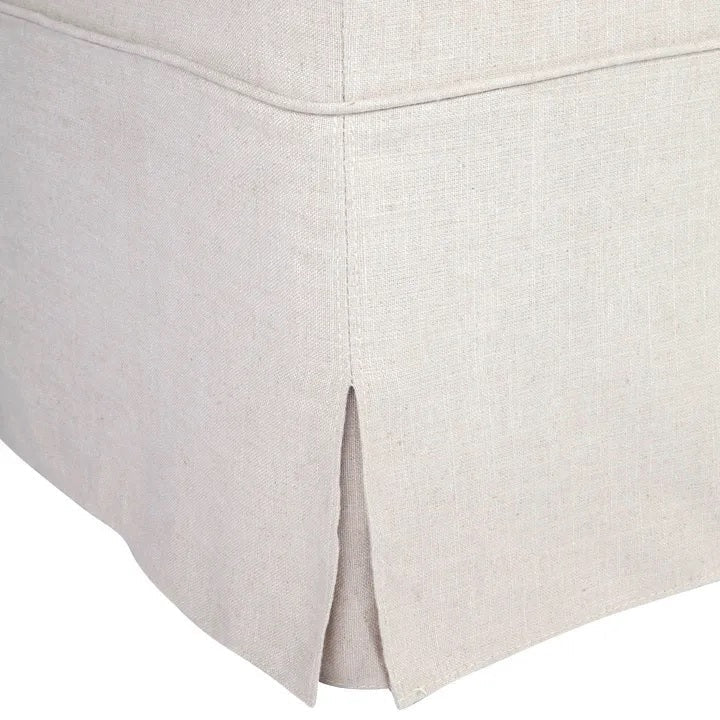 Brighton Slip Cover Bench Ottoman - Natural Linen