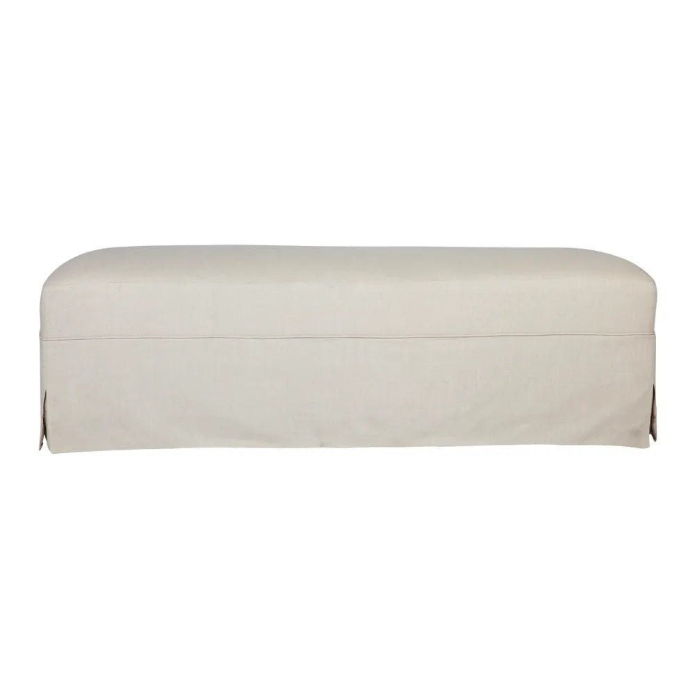 Brighton Slip Cover Bench Ottoman - Natural Linen