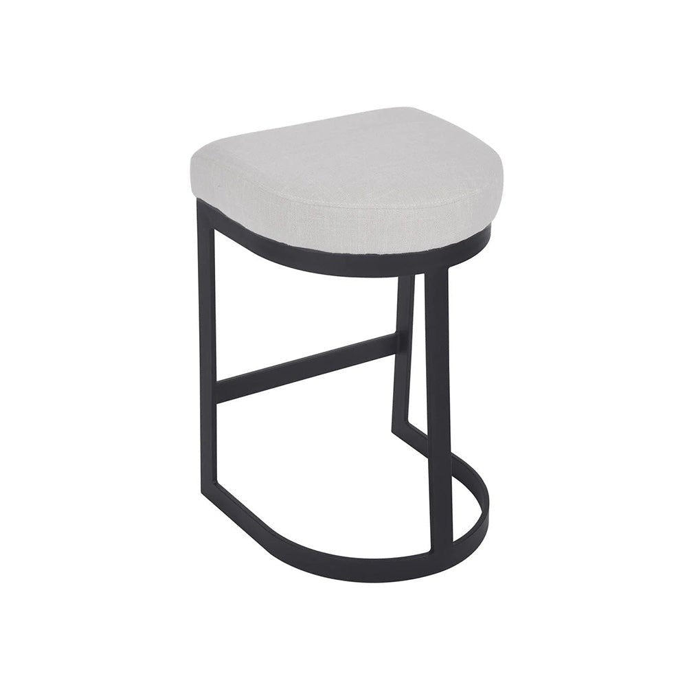 Brooke Black Kitchen Stool - Natural Linen