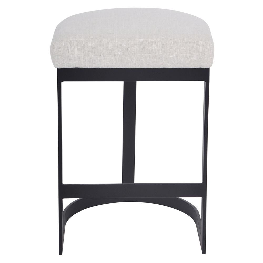 Brooke Black Kitchen Stool - Natural Linen