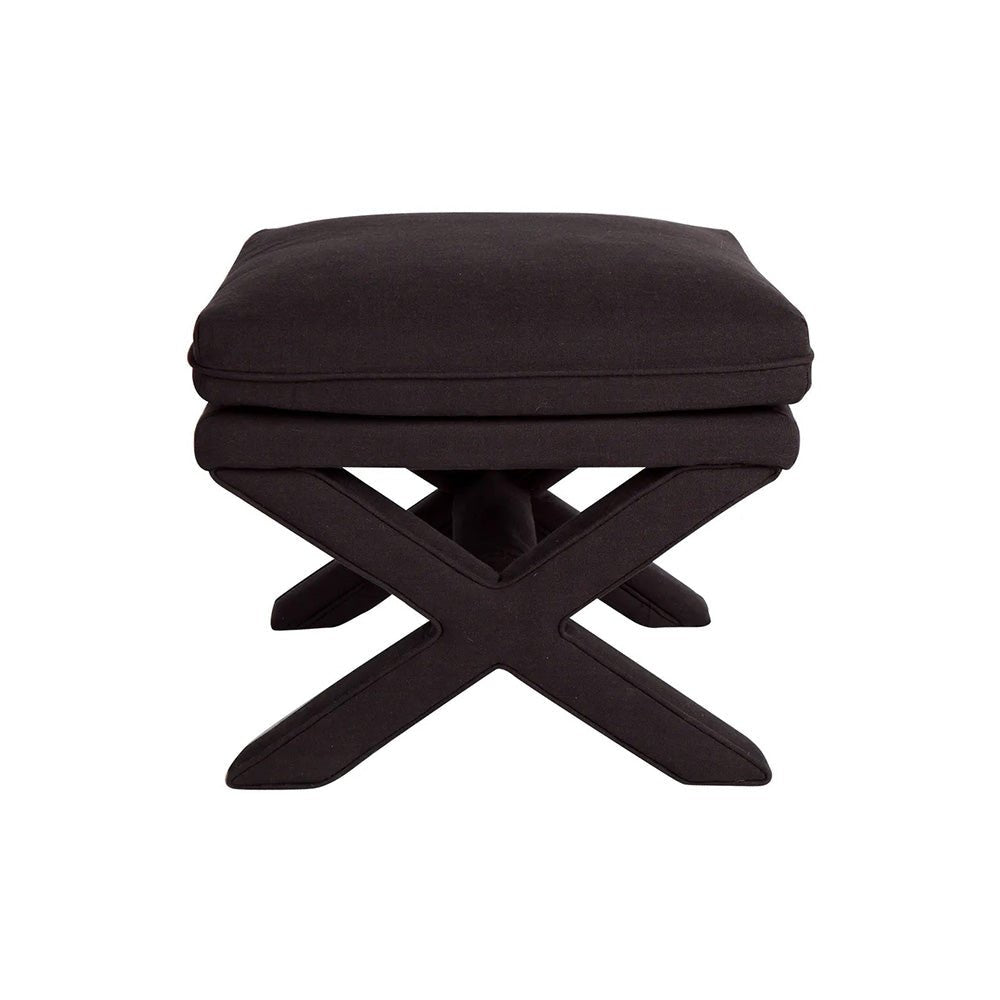 Candace Dressing Table Stool - Black Linen