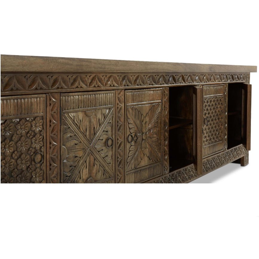 Cannes Hand Carved Buffet - Walnut Grey