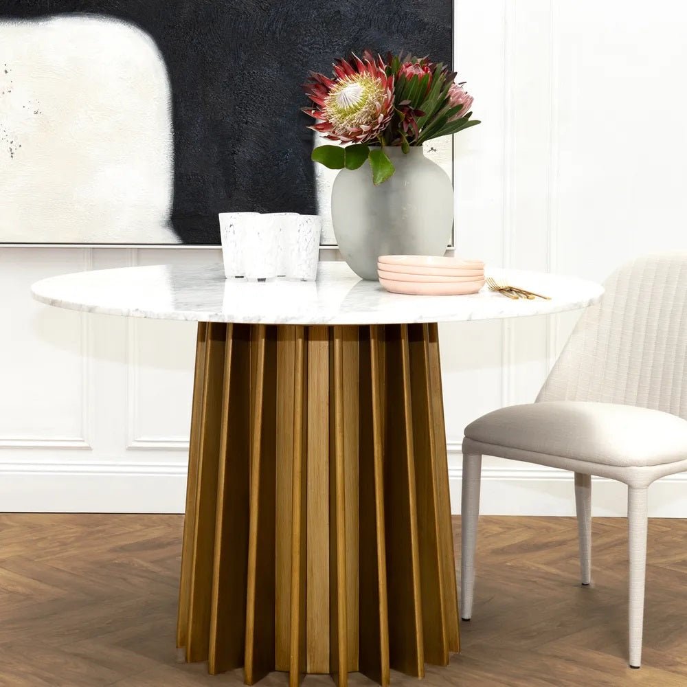 Cannes Round Marble Dining Table 1.2m