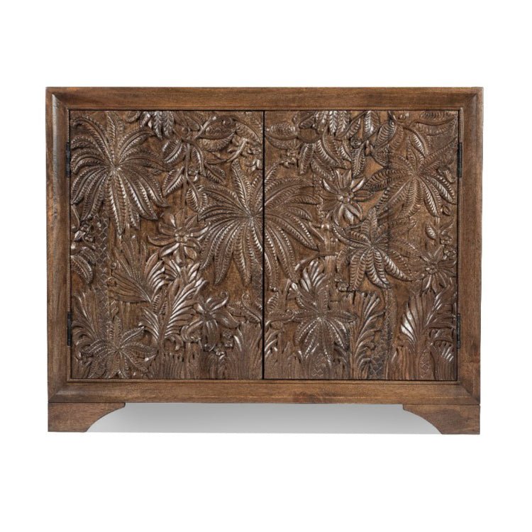 Capri Hand Carved Cabinet - Walnut Grey