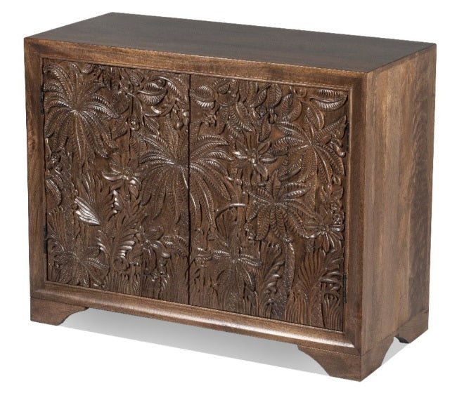 Capri Hand Carved Cabinet - Walnut Grey