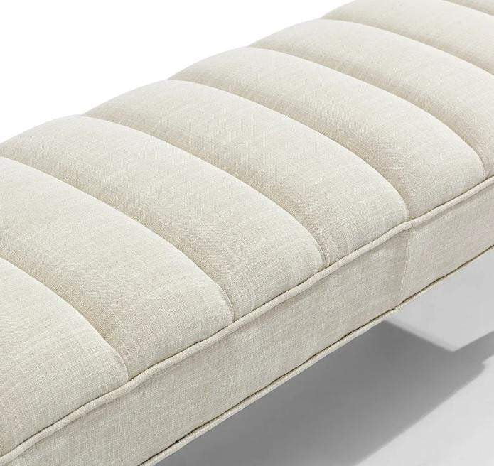 Central Park Upholstered Ottoman - Natural