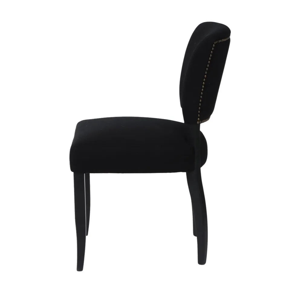 Chelsea Dining Chair Set of 2 - Black Cotton