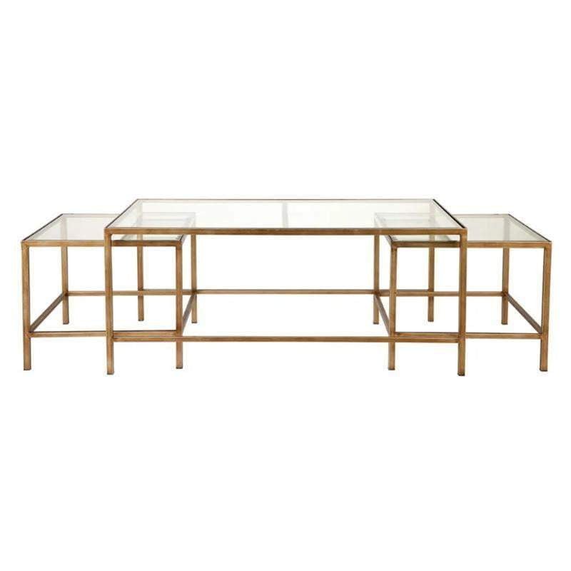 Cocktail Glass Nesting Coffee Tables - Antique Gold