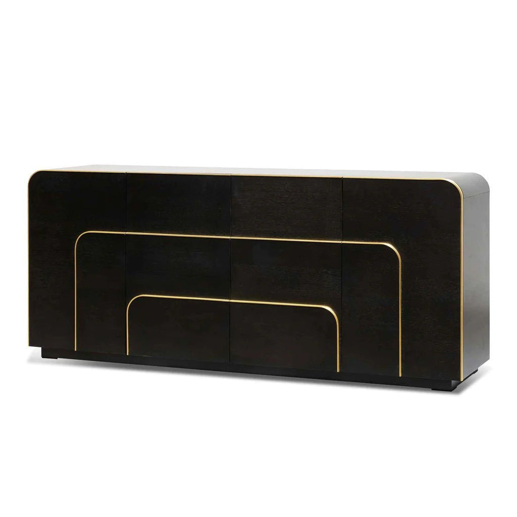 Coco Art Deco Buffet Cabinet - Textured Espresso Black 2m