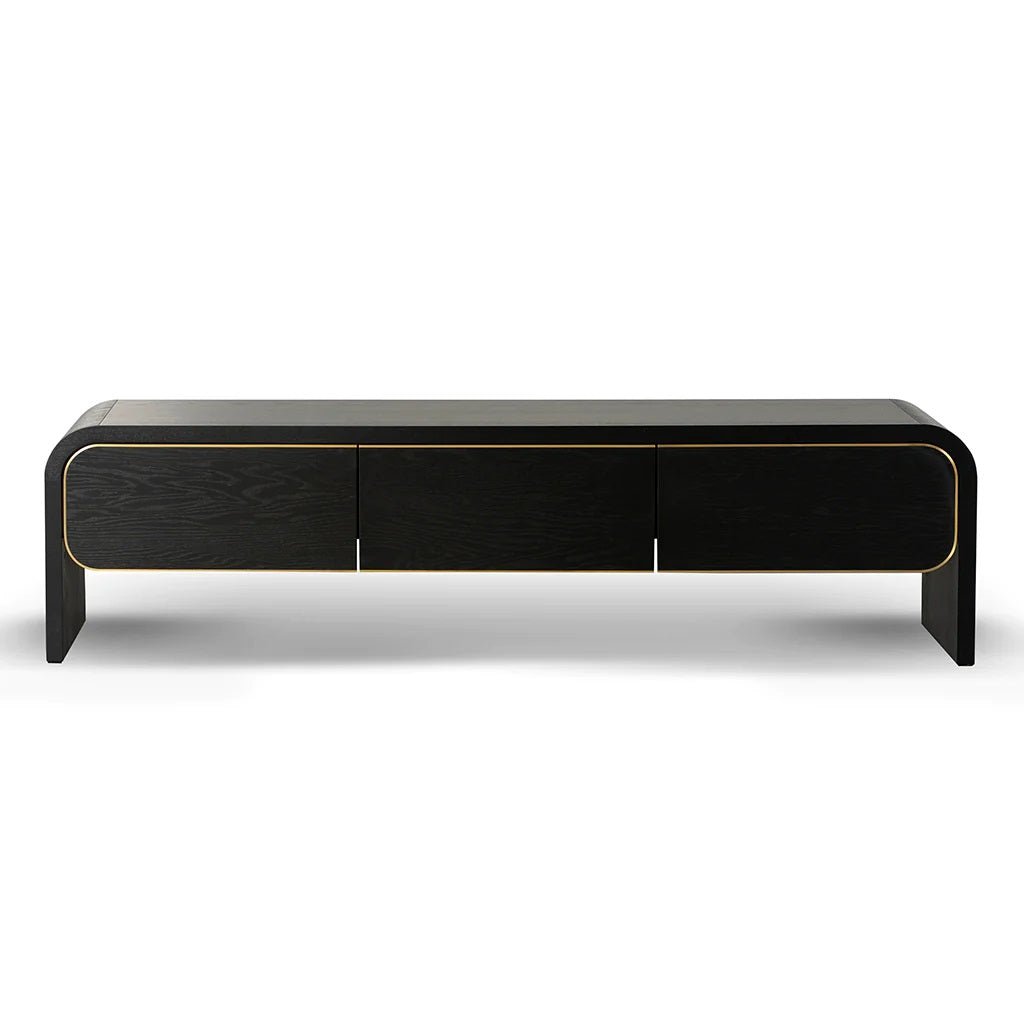 Coco Art Deco Entertainment Unit - Textured Espresso Black 2m