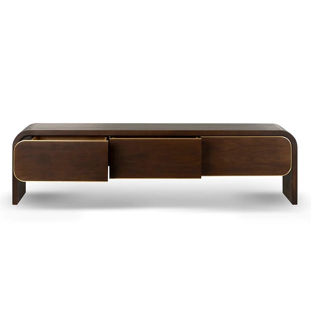 Coco Art Deco Entertainment Unit - Walnut 2m