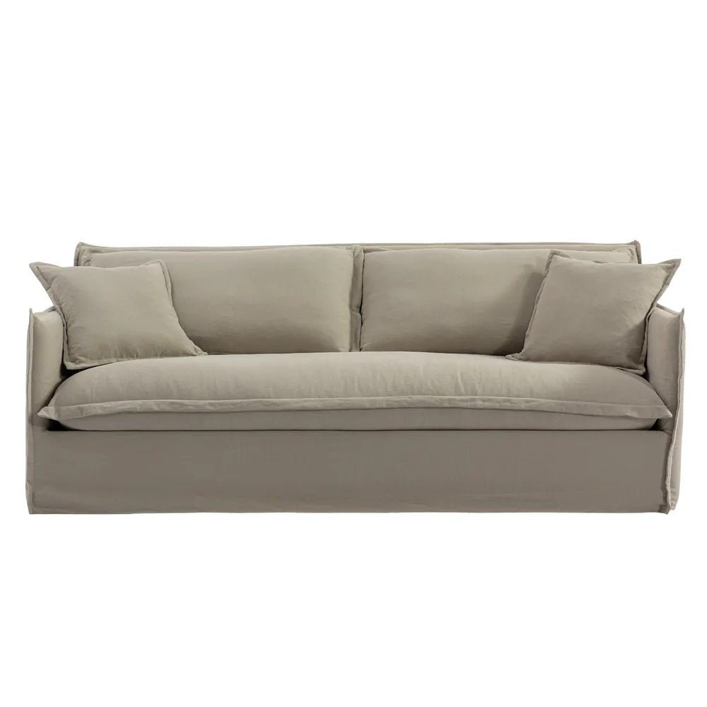 Cove 3 Seater Hamptons Sofa - Taupe Linen