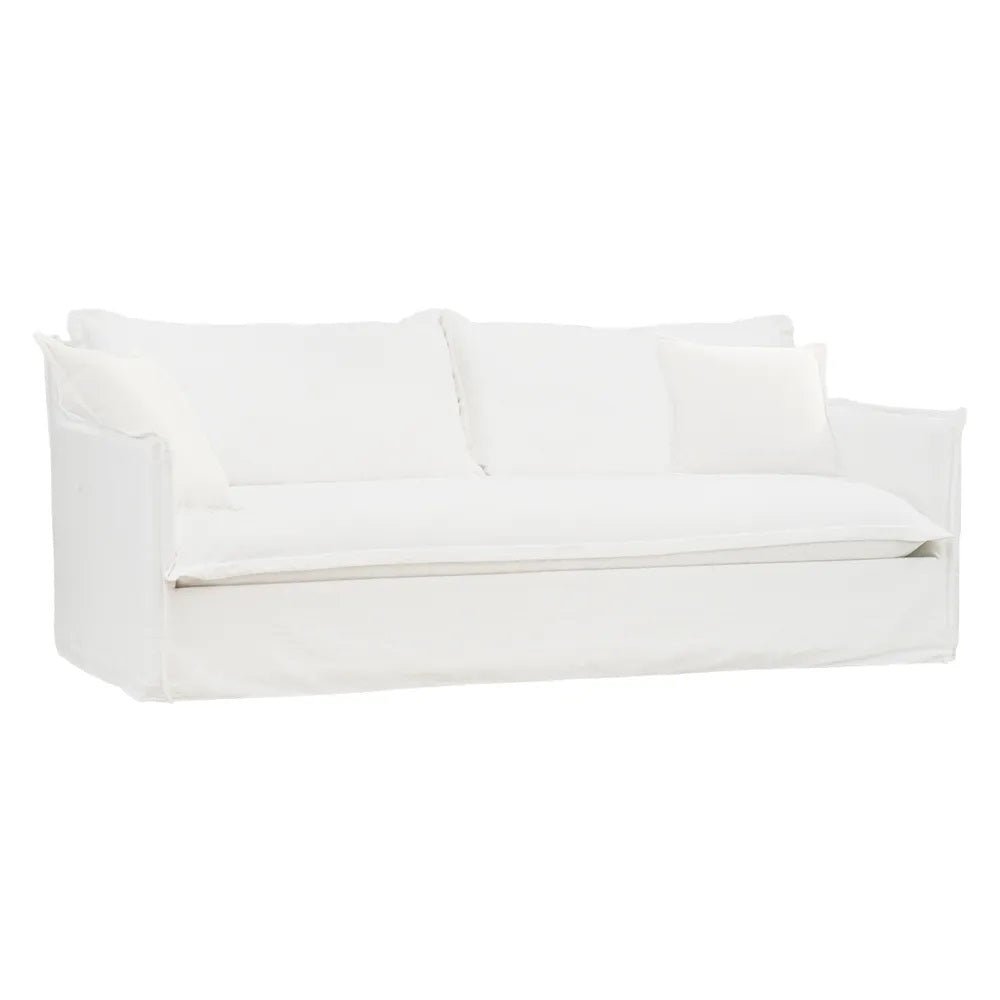 Cove 3 Seater Hamptons Sofa - White Linen