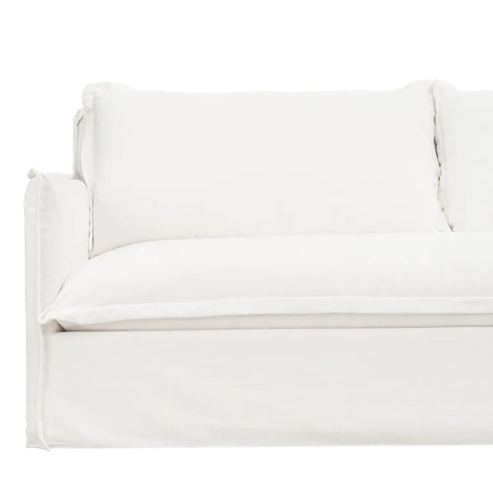 Cove 3 Seater Hamptons Sofa - White Linen