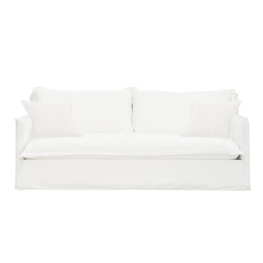 Cove 3 Seater Hamptons Sofa - White Linen