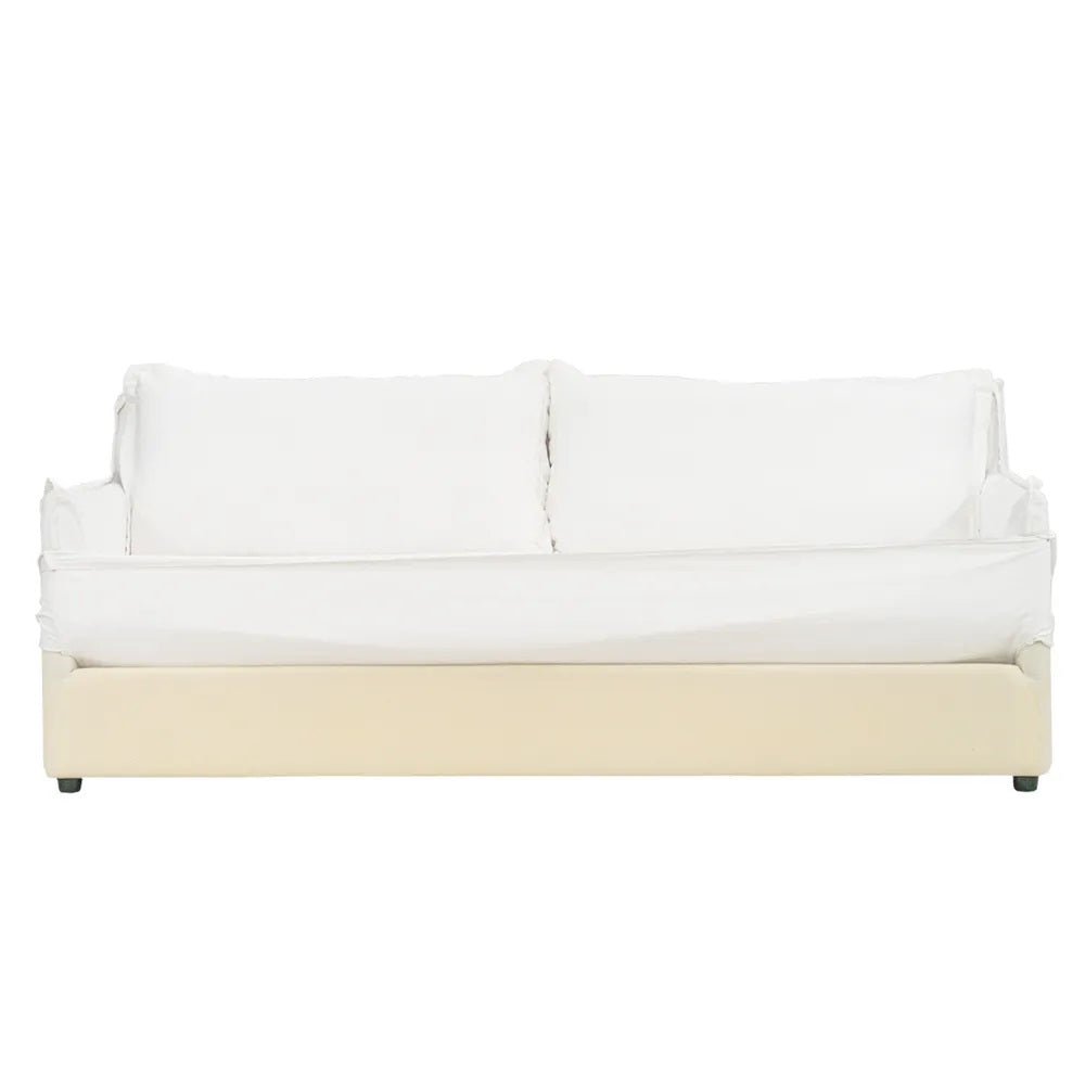 Cove 3 Seater Hamptons Sofa - White Linen