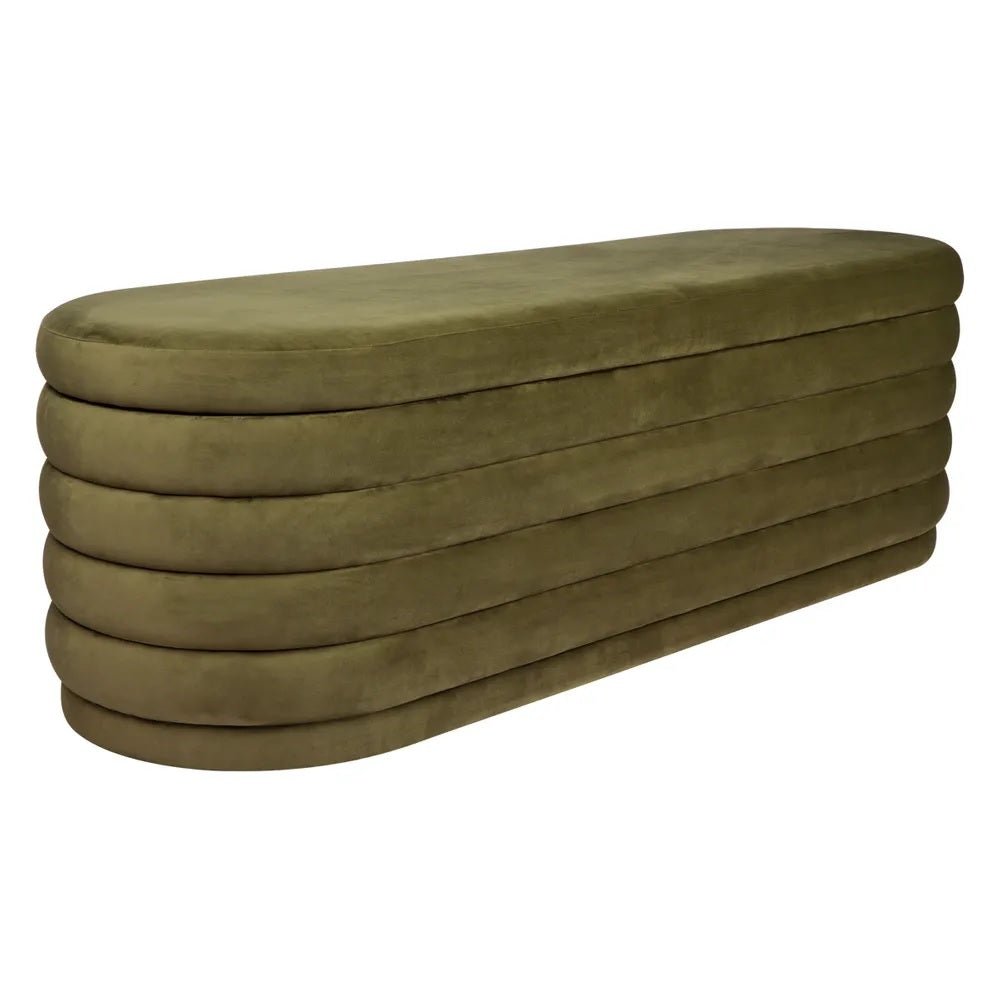 Demi Green Velvet Ottoman