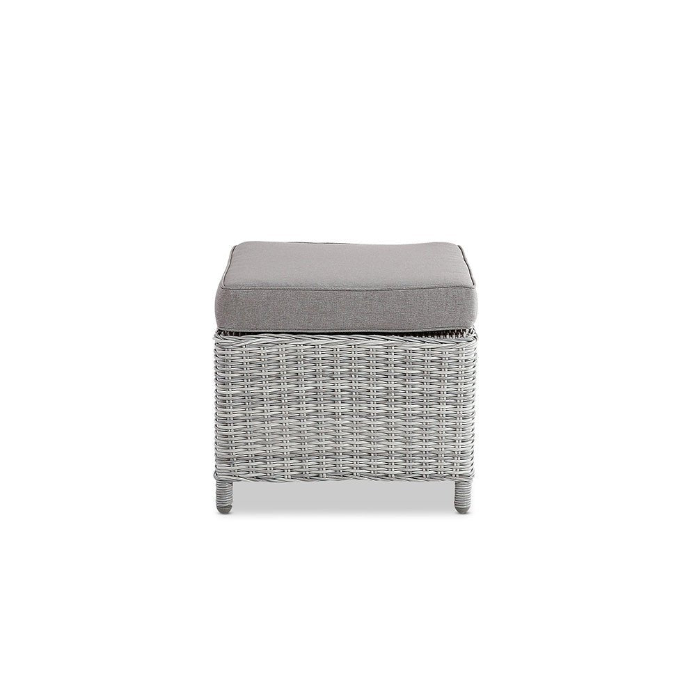 Ellis Woven Foot Stool - White Grey