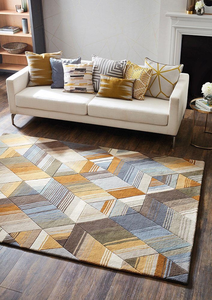 Harlequin Ochre Multicoloured Rug