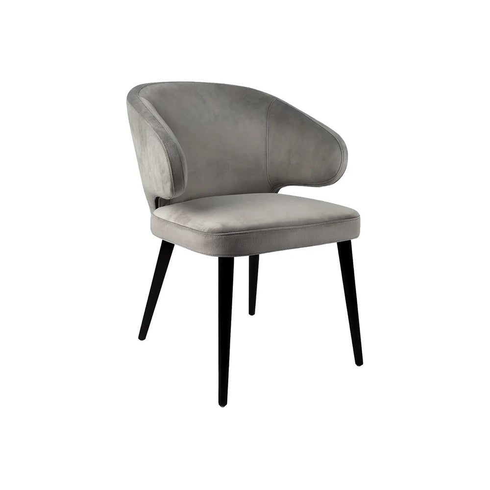 Harlow Hamptons Dining Chair - Grey Velvet