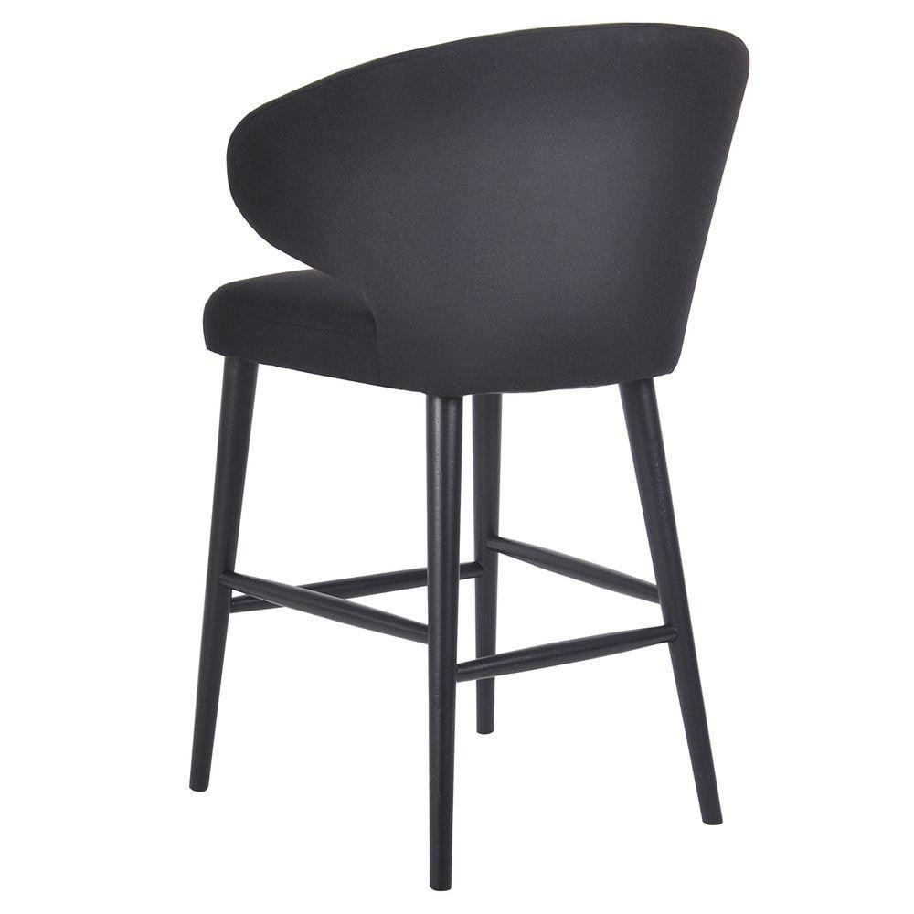 Harlow Kitchen Stool - Black Linen