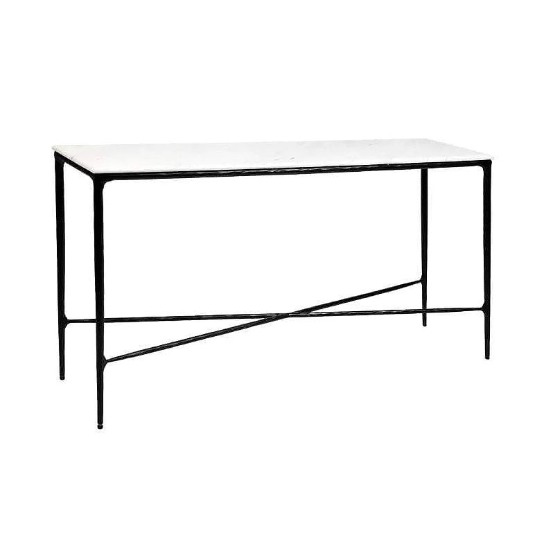 Heston Marble Top Console Table Black | Heston Black Marble Hallway Table