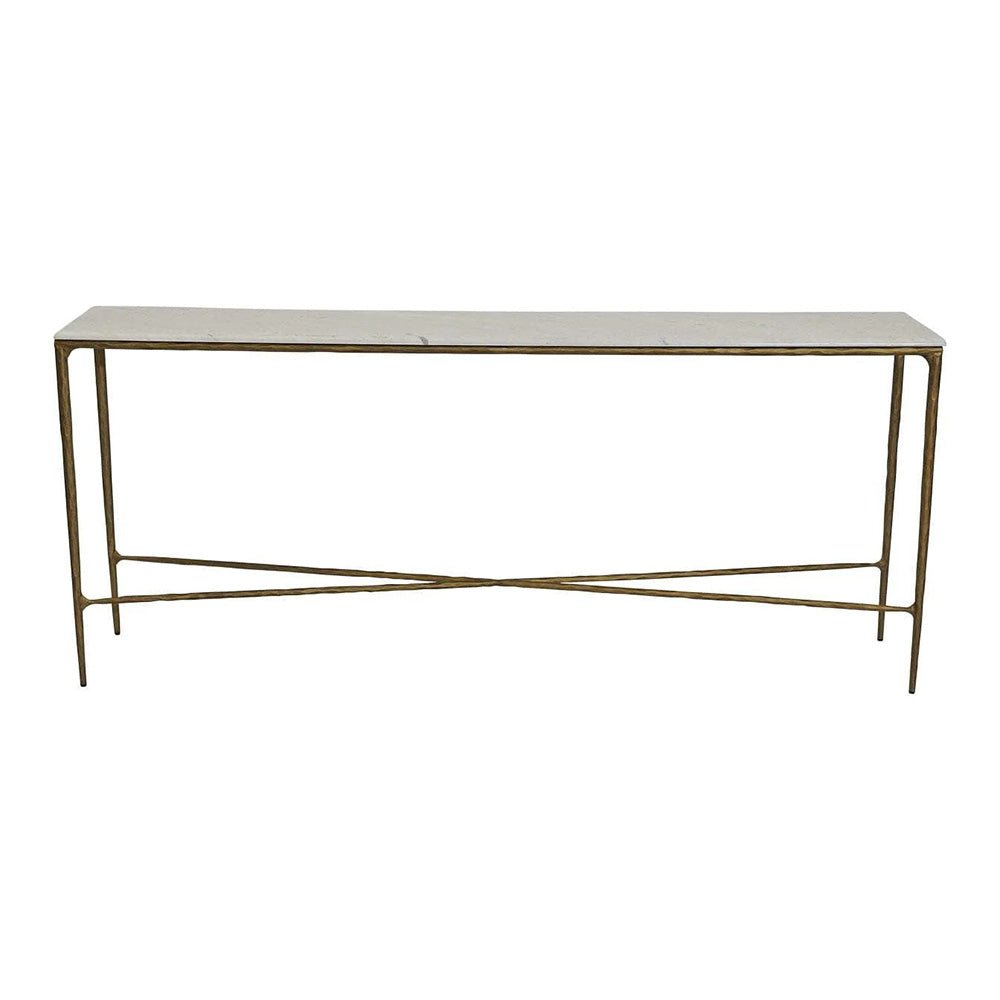 Heston Marble Top Console Table Brass | Marble Console Table