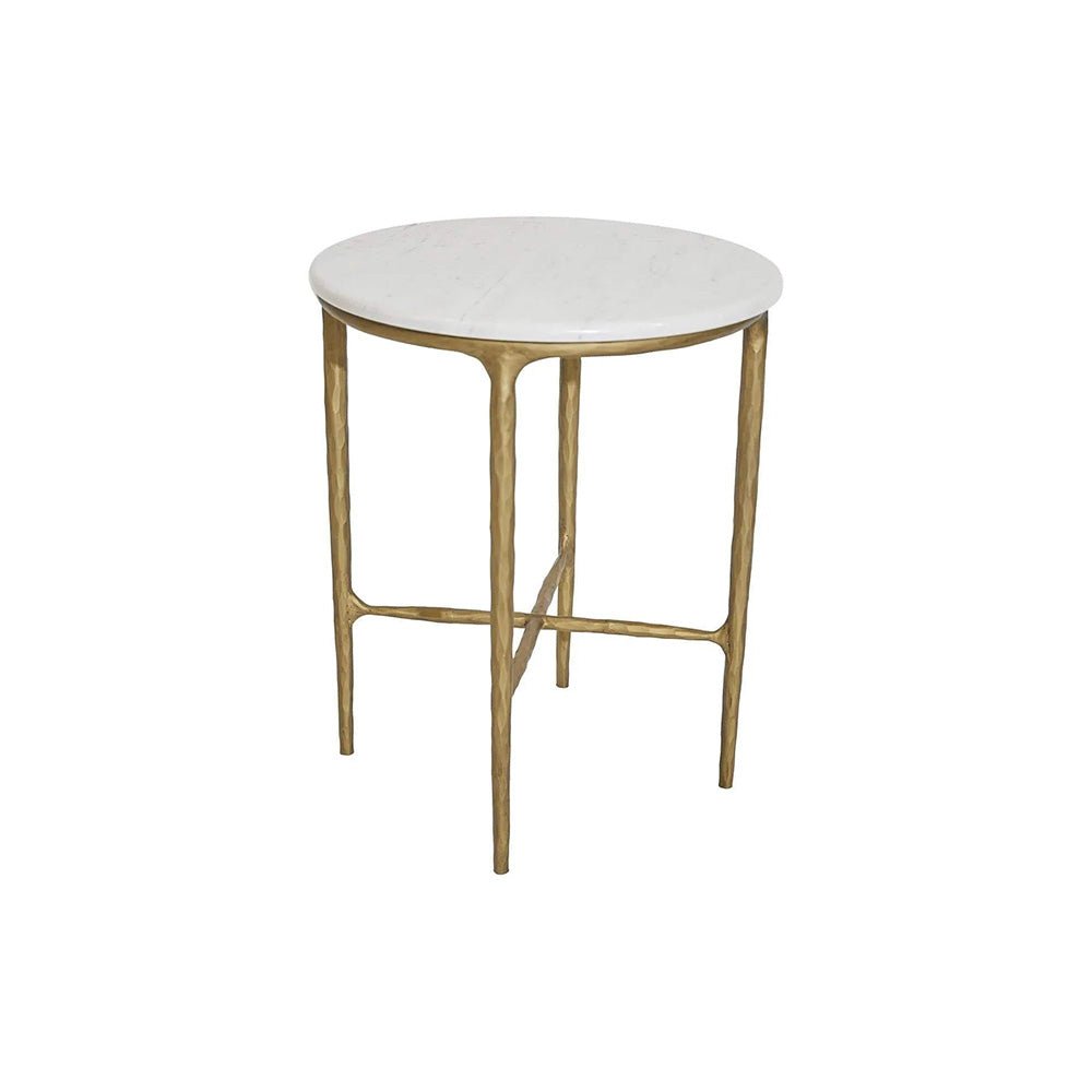 Heston Marble Side Table - Brass