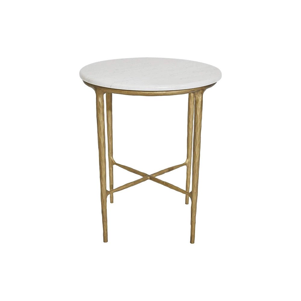 Heston Marble Side Table - Brass