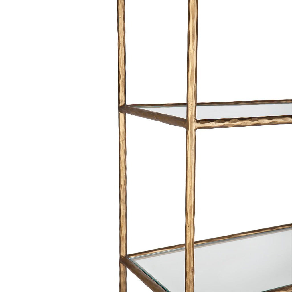 Heston Glass Shelving Unit - Brass