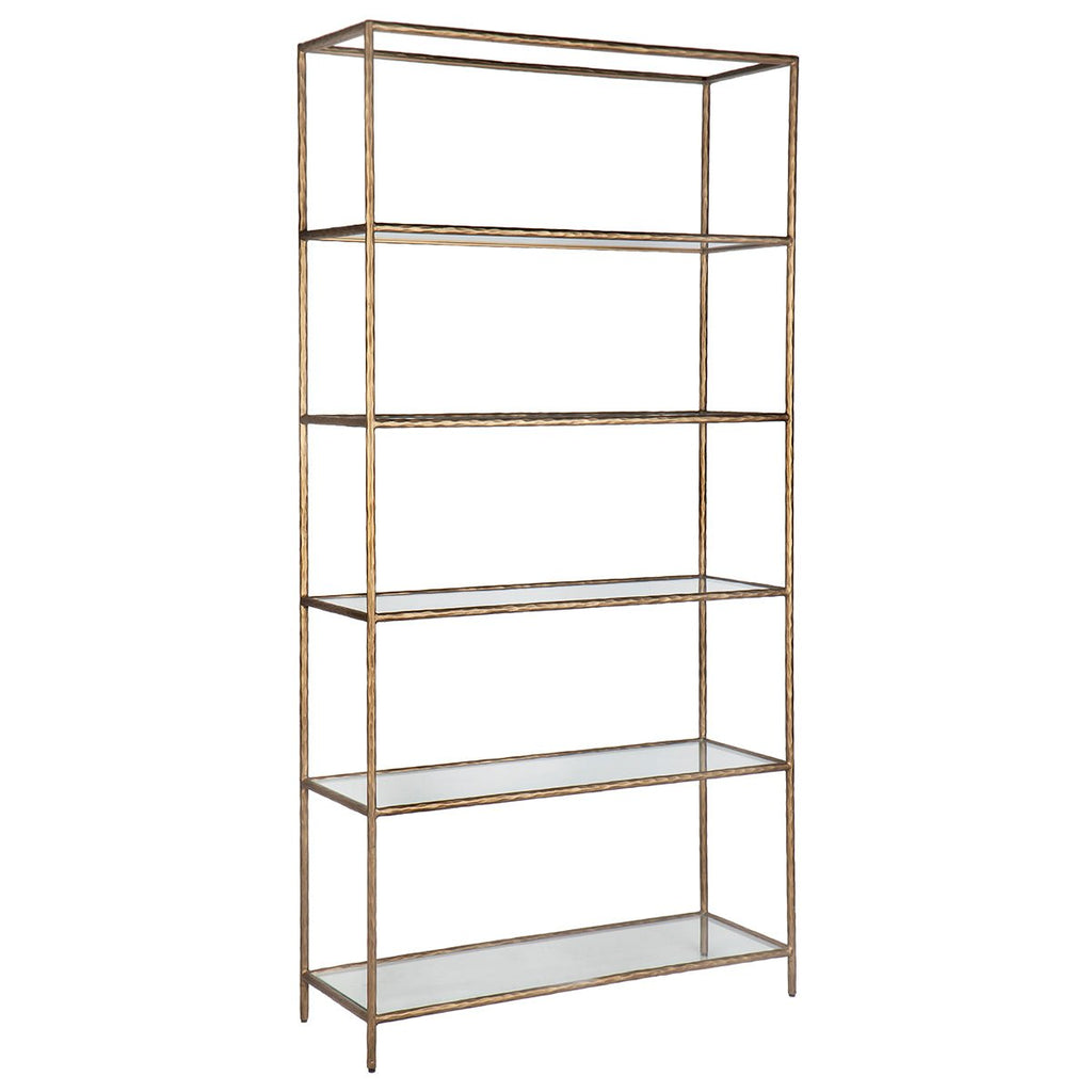 Heston Glass Shelving Unit - Brass