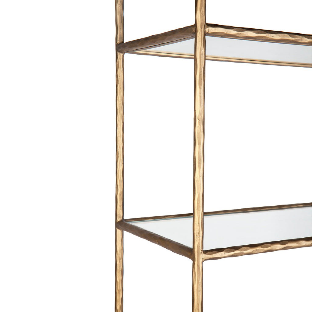 Heston Glass Shelving Unit - Brass