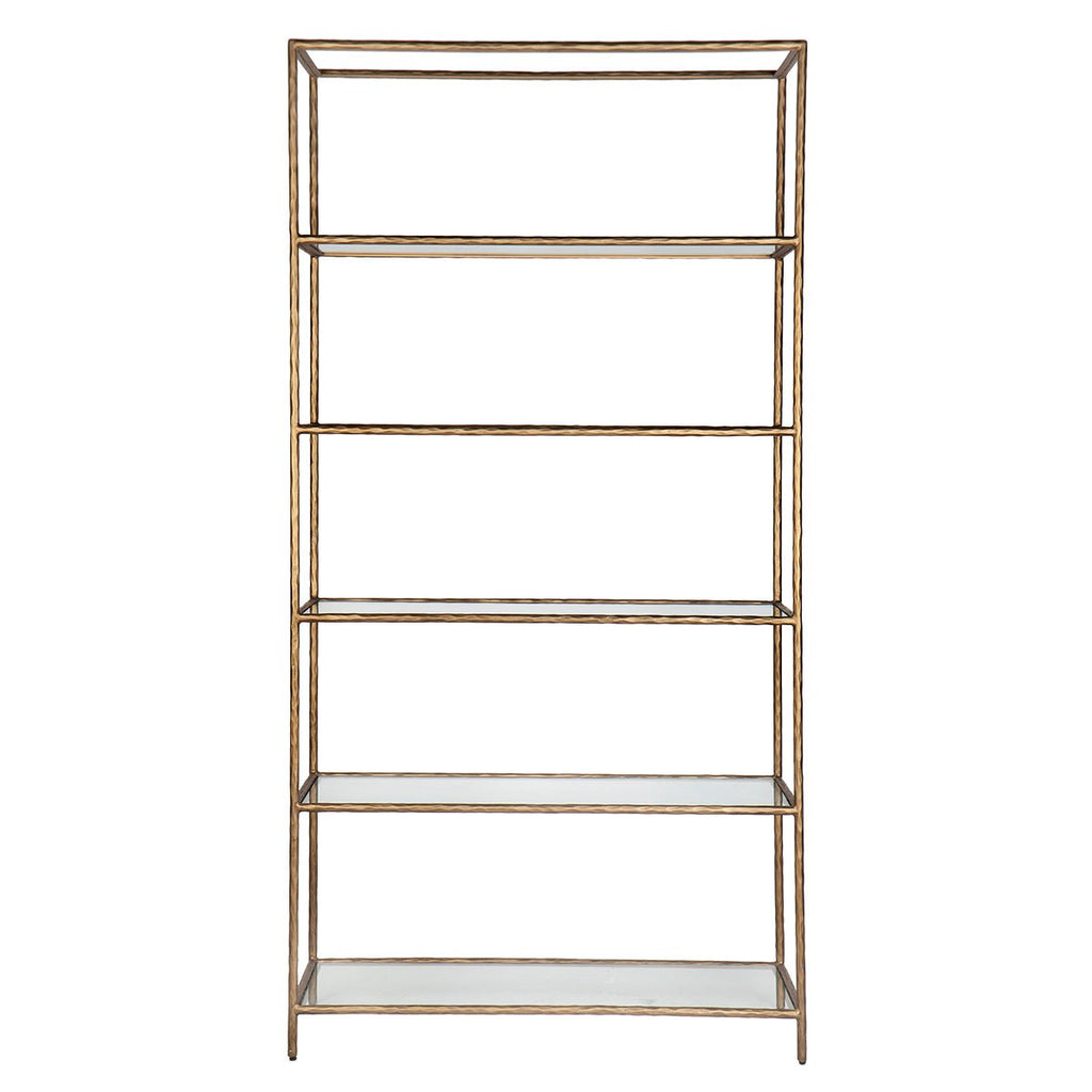 Heston Glass Shelving Unit - Brass