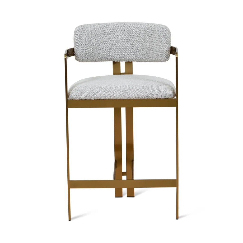 Ivy Gold Bar Stool - Gey Boucle