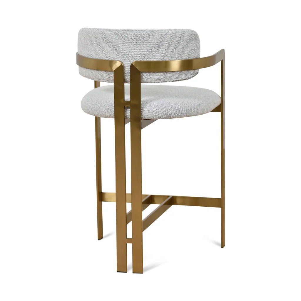 Ivy Gold Bar Stool - Gey Boucle