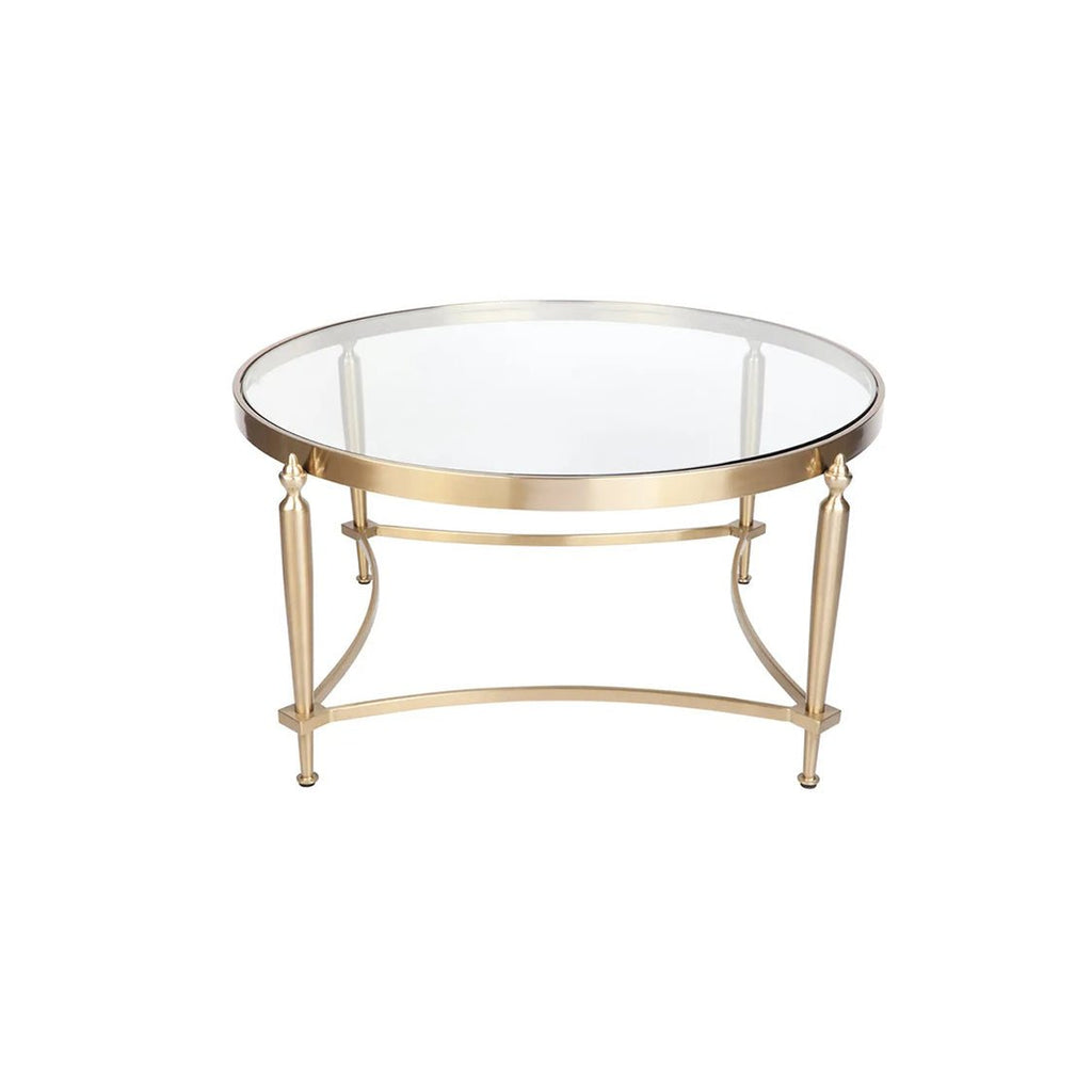 Jacques Gold Coffee Table - Glass Top | Glass Coffee Table