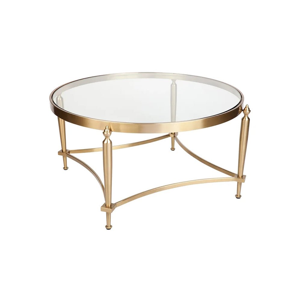 Jacques Gold Coffee Table - Glass Top | Glass Coffee Table