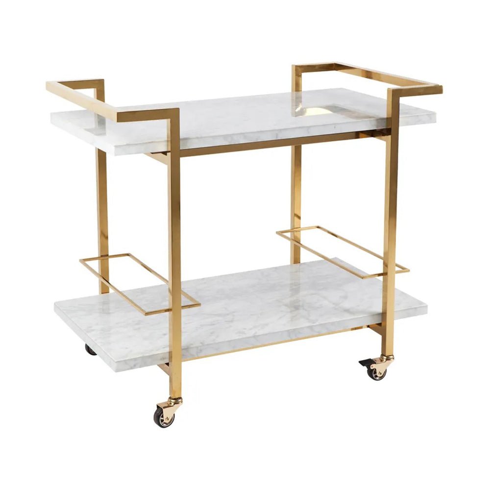 Kensington White & Gold Drinks Trolley | Gold Drinks trolley