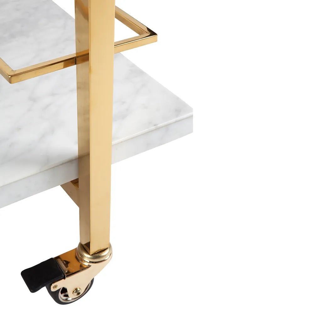 Kensington White & Gold Drinks Trolley | Gold Drinks trolley