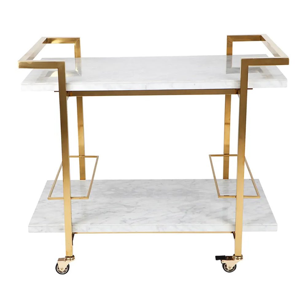 Kensington White & Gold Drinks Trolley | Gold Drinks trolley