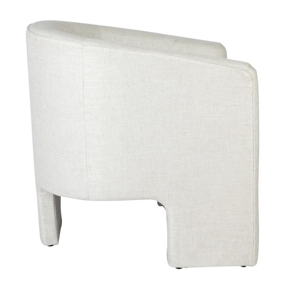 Koko Curved Occasional Chair | Natural Linen Armchair