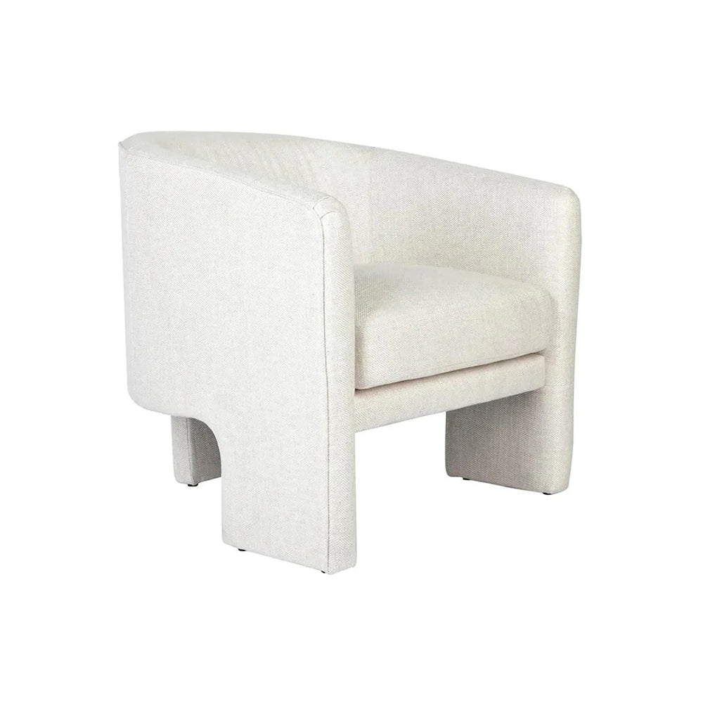 Koko Curved Occasional Chair | Natural Linen Armchair