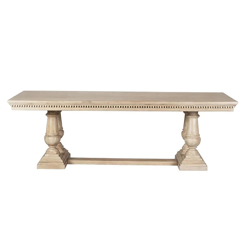 Louis Rectangular Dining Table - Biscuit