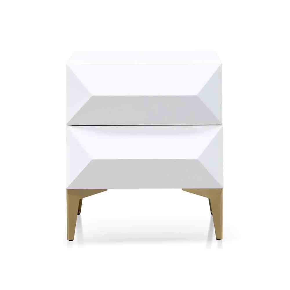 Luke White & Gold Bedside Table