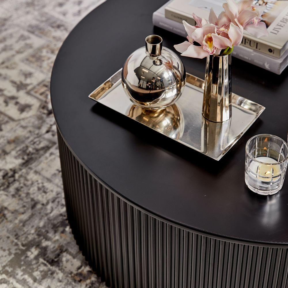 Monaco Black Round Coffee Table